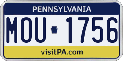 PA license plate MOU1756