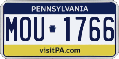 PA license plate MOU1766