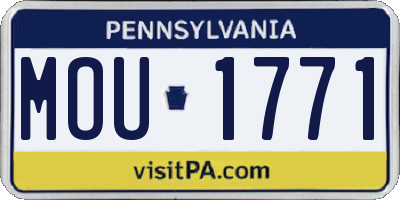 PA license plate MOU1771