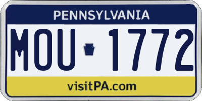 PA license plate MOU1772