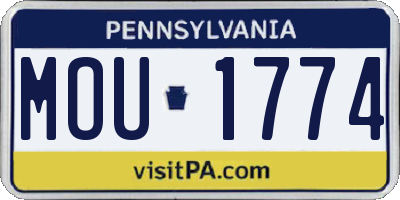 PA license plate MOU1774