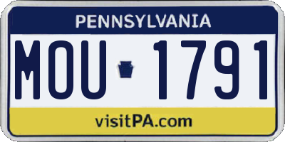 PA license plate MOU1791