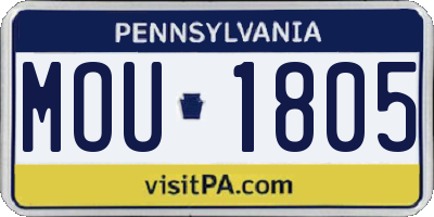 PA license plate MOU1805