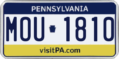 PA license plate MOU1810