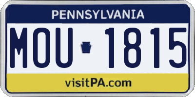 PA license plate MOU1815