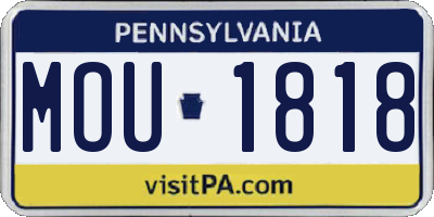 PA license plate MOU1818