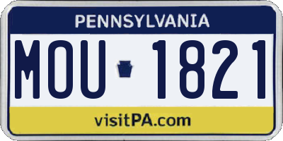 PA license plate MOU1821