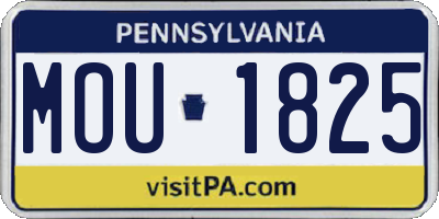 PA license plate MOU1825