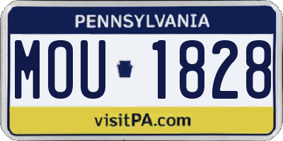 PA license plate MOU1828