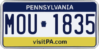 PA license plate MOU1835