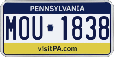 PA license plate MOU1838