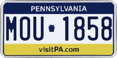 PA license plate MOU1858