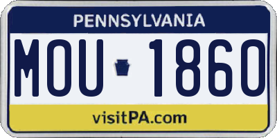 PA license plate MOU1860