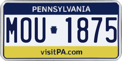 PA license plate MOU1875