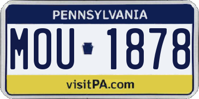 PA license plate MOU1878