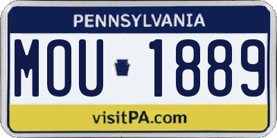 PA license plate MOU1889