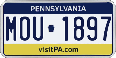 PA license plate MOU1897