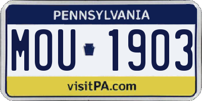 PA license plate MOU1903