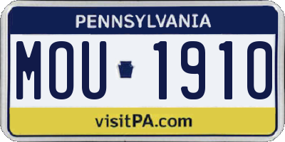 PA license plate MOU1910
