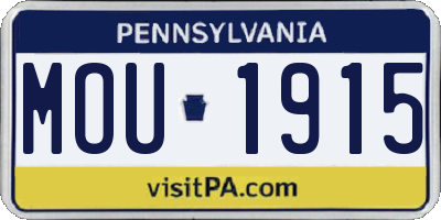 PA license plate MOU1915