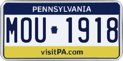 PA license plate MOU1918