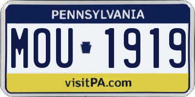 PA license plate MOU1919