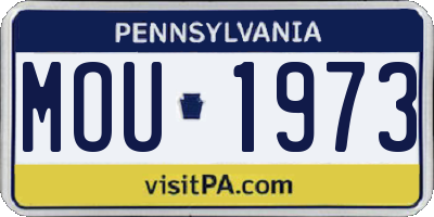 PA license plate MOU1973