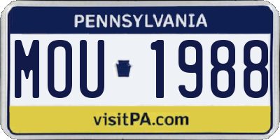 PA license plate MOU1988