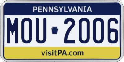PA license plate MOU2006
