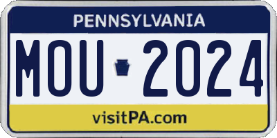 PA license plate MOU2024