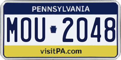 PA license plate MOU2048