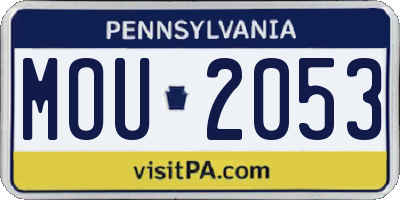 PA license plate MOU2053