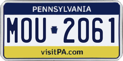 PA license plate MOU2061