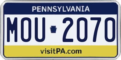 PA license plate MOU2070