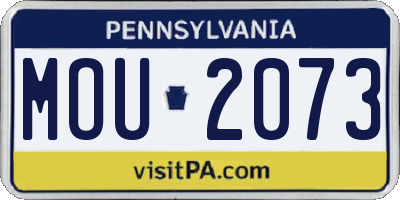 PA license plate MOU2073