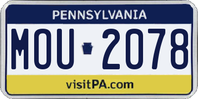 PA license plate MOU2078