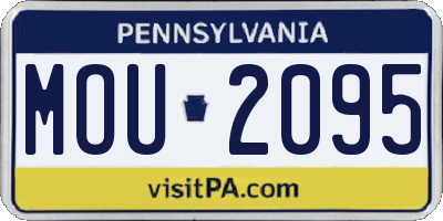PA license plate MOU2095