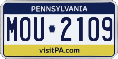 PA license plate MOU2109
