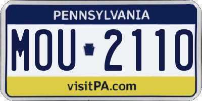 PA license plate MOU2110