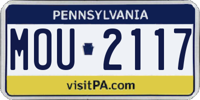 PA license plate MOU2117