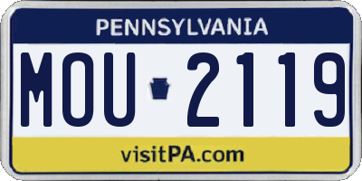 PA license plate MOU2119