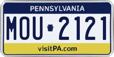 PA license plate MOU2121