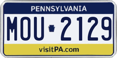 PA license plate MOU2129