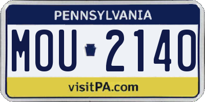 PA license plate MOU2140