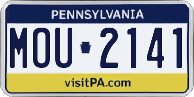 PA license plate MOU2141