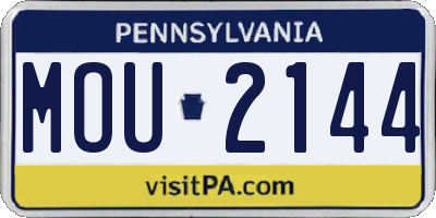 PA license plate MOU2144