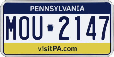 PA license plate MOU2147