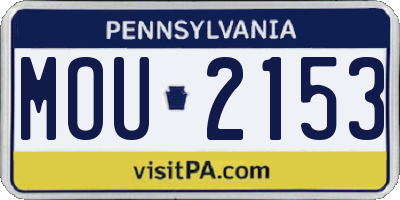 PA license plate MOU2153