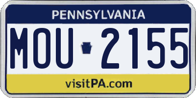 PA license plate MOU2155