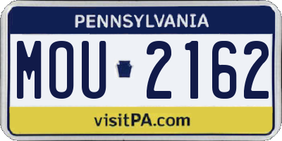 PA license plate MOU2162